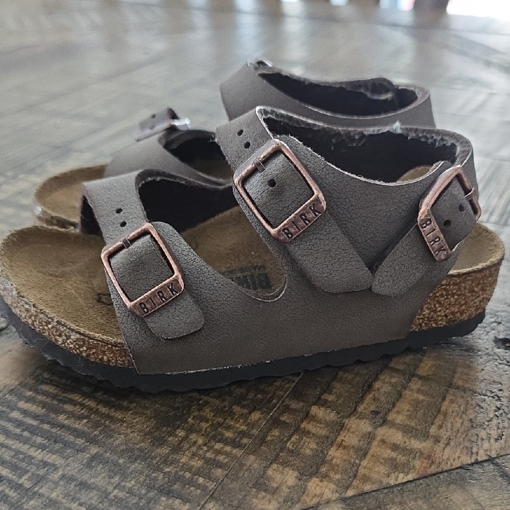 Birkenstock Kids Sandals - Dark Brown with Copper Buckles